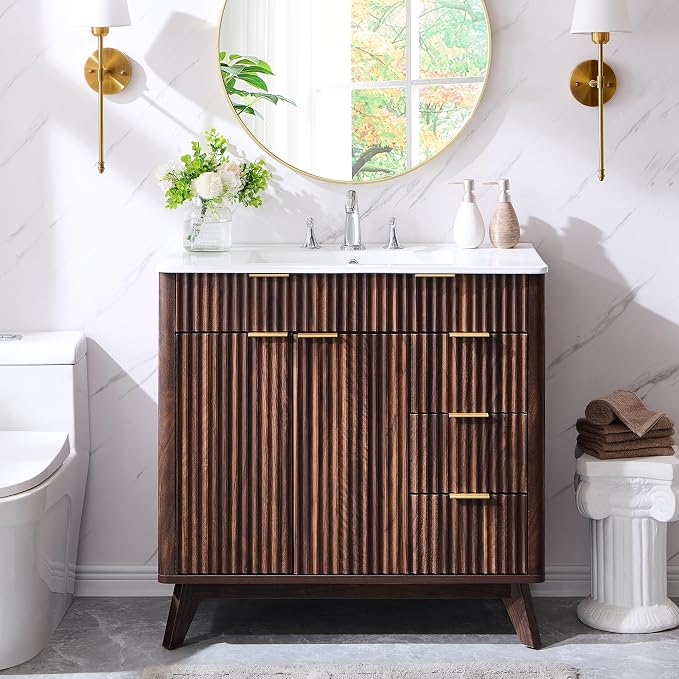 T4TREAM 36" Fluted Bathroom Vanity - Image 8