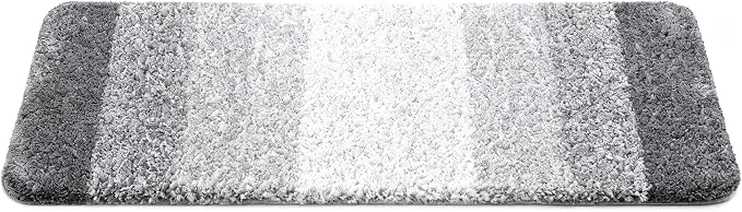 Grey Bathroom Rug Ultra Absorbent Machine Washable Microfiber Mat by Unknown