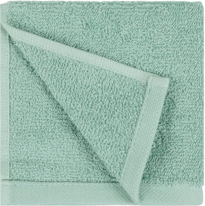 Amazon Basics Washcloth for bathroom, 100% Cotton Extra Absorbent, Fast Drying - Image 7
