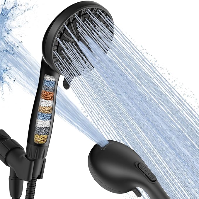 Filtered Shower Head with Handheld, High Pressure 8 Spray Showerhead with by Sipaote