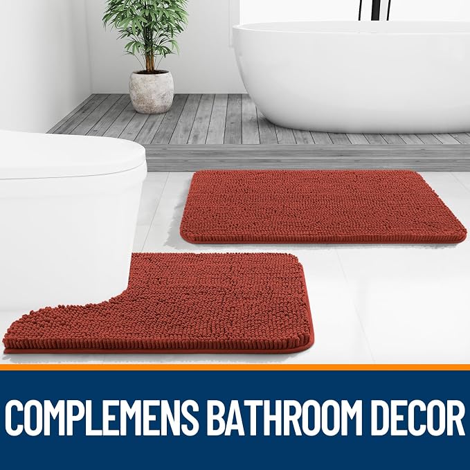 OLANLY Bathroom Rugs 30x20, Extra Soft Absorbent Chenille Bath Rugs, Rubber - Image 7