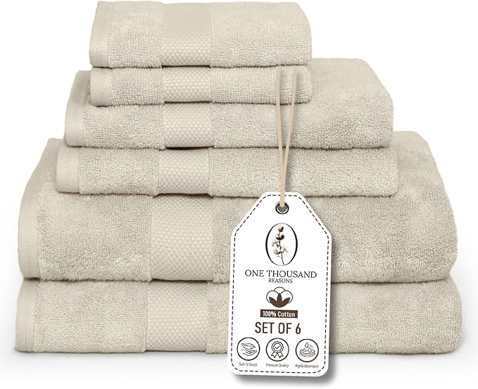 Premium Staple Cotton Bathroom Towel Set by ONETHOUSANDREASONS