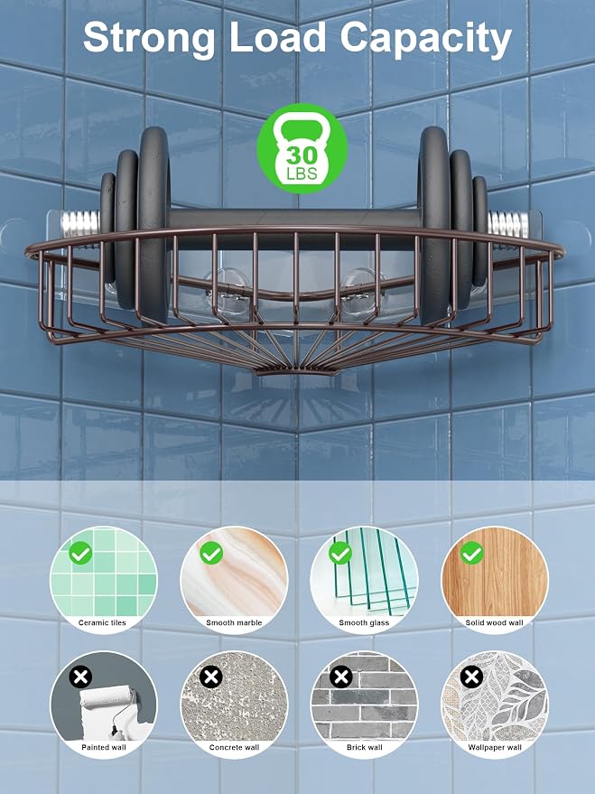 SMARTAKE 2-Pack Corner Shower Caddy, SUS304 Stainless Steel, Wall Mounted - Image 2