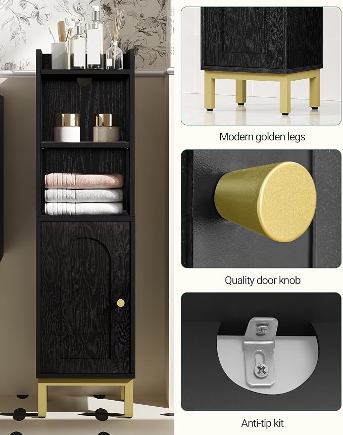 Bathroom Storage Cabinet, Small Corner Floor Cabinet - Image 8