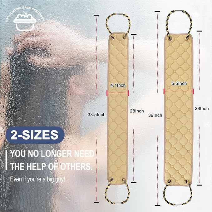 Exfoliating Back Scrubber with Handles, 39 Inch Double-Sided Back Exfoliator - Image 3