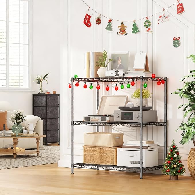 3 Tier Storage Shelves Metal Shelving Unit, Adjustable Wire Rack Pantry Kitchen - Image 8