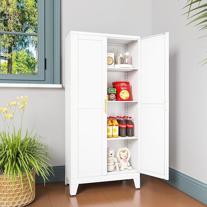 Metal Pantry Cabinet, Kitchen Pantry Storage Cabinets - Image 5