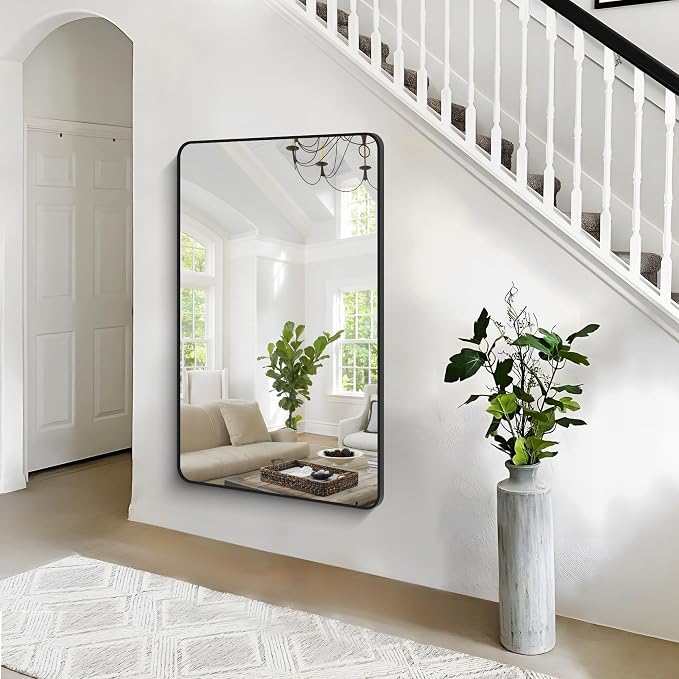 55x36 inch Bathroom Mirror, Wall Mounted Bathroom Frame Vanity Mirror - Image 4