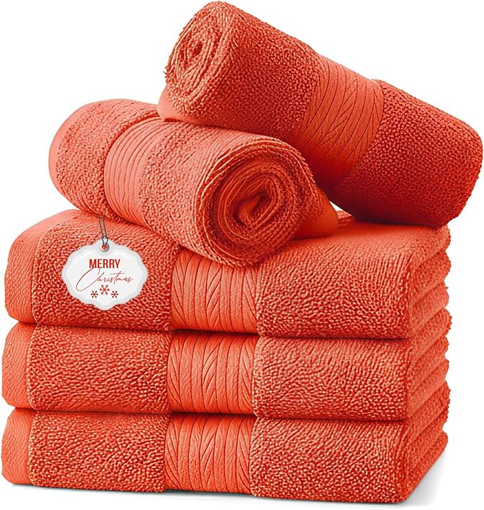Ample Decor Washcloths Pack of 5 12 X 12 Inch, 600 GSM 100% Cotton Soft by AmpleDecor