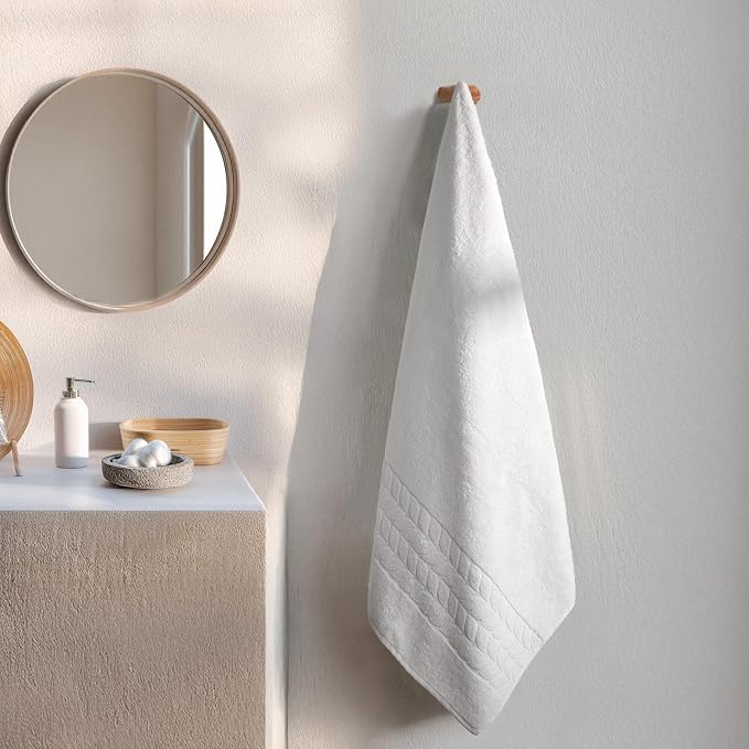 BAGNO MILANO Organic Turkish Cotton Bath Towels, Luxury Jacquard Collection - Image 9