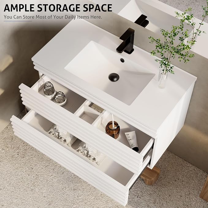 eclife 30" Floating Bathroom Vanity - Image 5