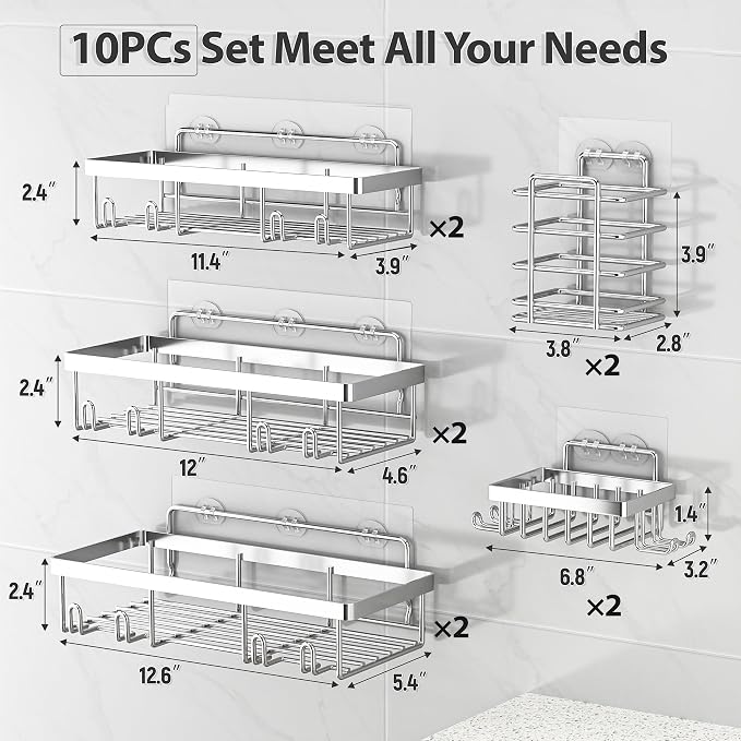 10 Pack Shower Caddy Organizer Rack Shelf - Image 2