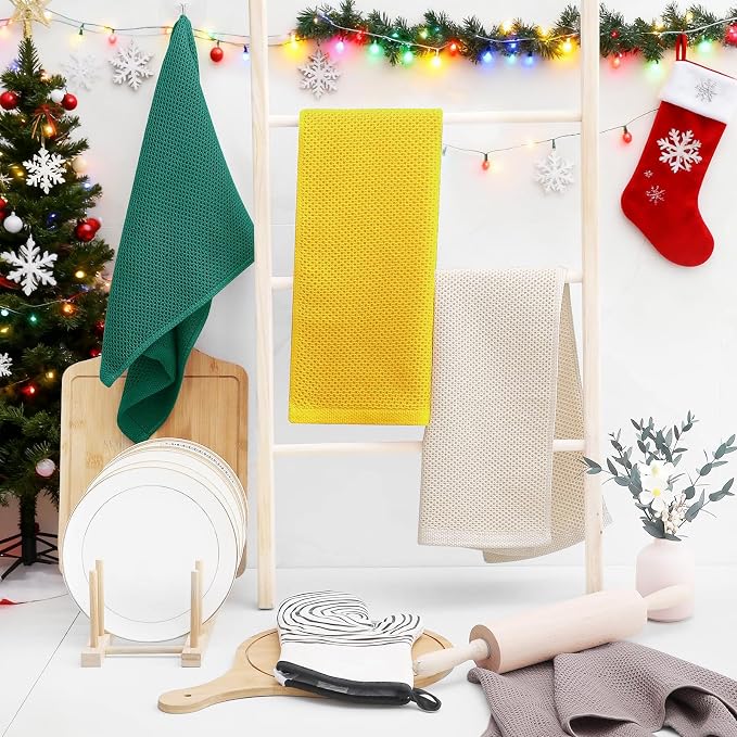 Homaxy 100% Cotton Waffle Weave Kitchen Dish Towels, Ultra Soft Absorbent Quick - Image 6