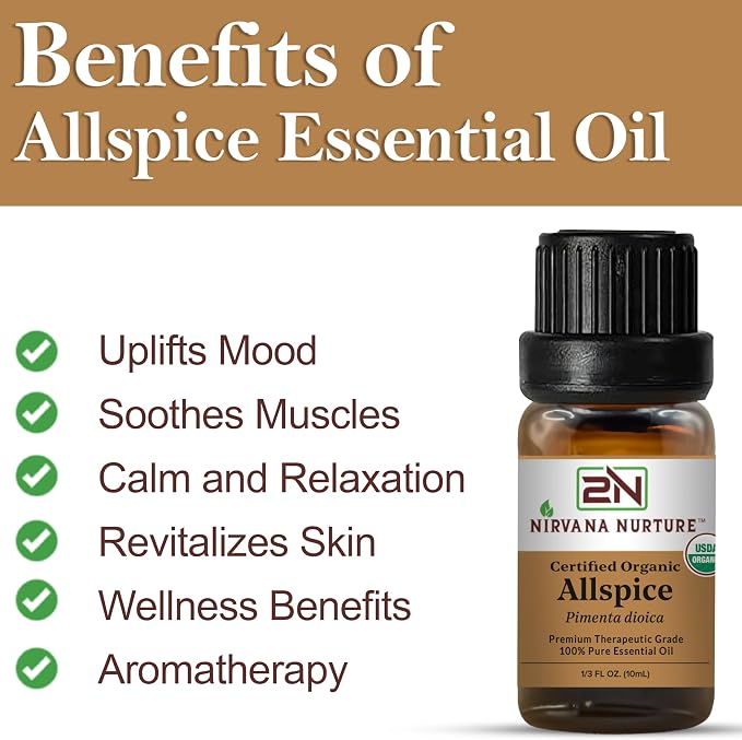 Allspice Essential Oil USDA Certified Organic, 100% Pure Natural Premium Grade - Image 3