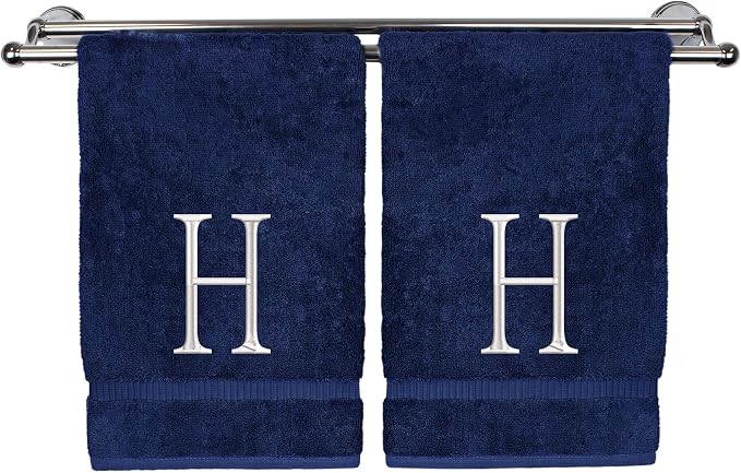 Monogrammed Hand Towel, Personalized Initial Gift, Extra Absorbent 100% Turkish by BareCotton