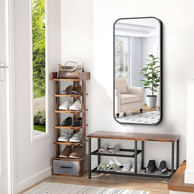 BONEWEI 20x40 inch Bathroom Mirror, Wall Mounted Bathroom Frame Vanity Mirror - Image 5