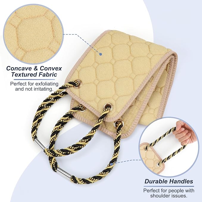 Exfoliating Back Scrubber with Handles, 39 Inch Double-Sided Back Exfoliator - Image 5