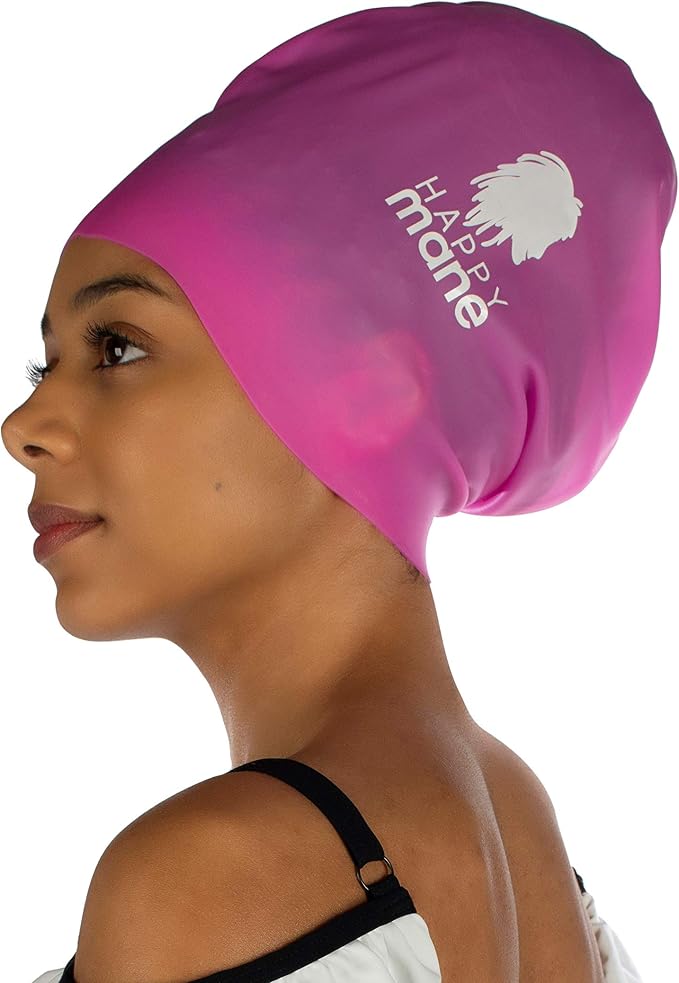 Large Extra Large XL Silicone Swim Cap by HAPPYMANE