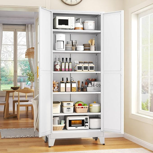 75.2" Tall Metal Kitchen Pantry Storage Cabinets by GAIOUS