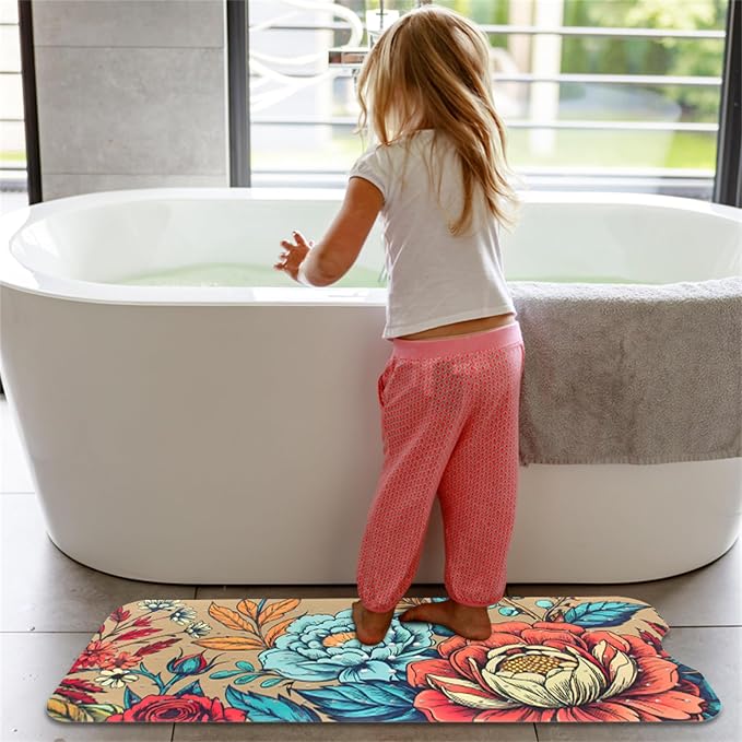 Bohemia Floral Bathtub Mat Non Slip - Image 5