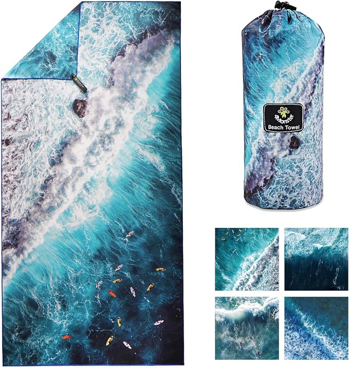 4Monster Microfiber Beach Towel Quick Dry, Super Absorbent Lightweight Travel by 4Monster