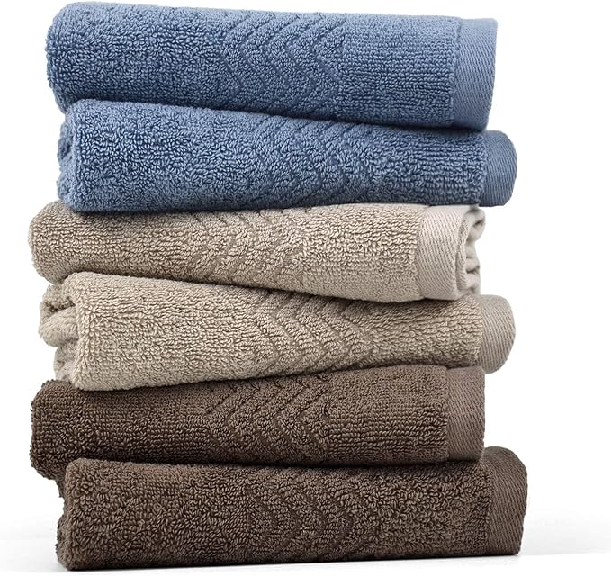 Cleanbear Cotton Washcloths Bath Wash Cloth Set 13 x 13 Inches by Cleanbear