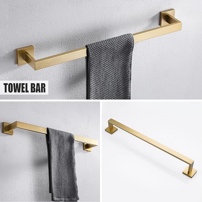 YACVCL 5 Piece Bathroom Hardware Set Brushed Gold, SUS304 Stainless Steel 23.6 - Image 2