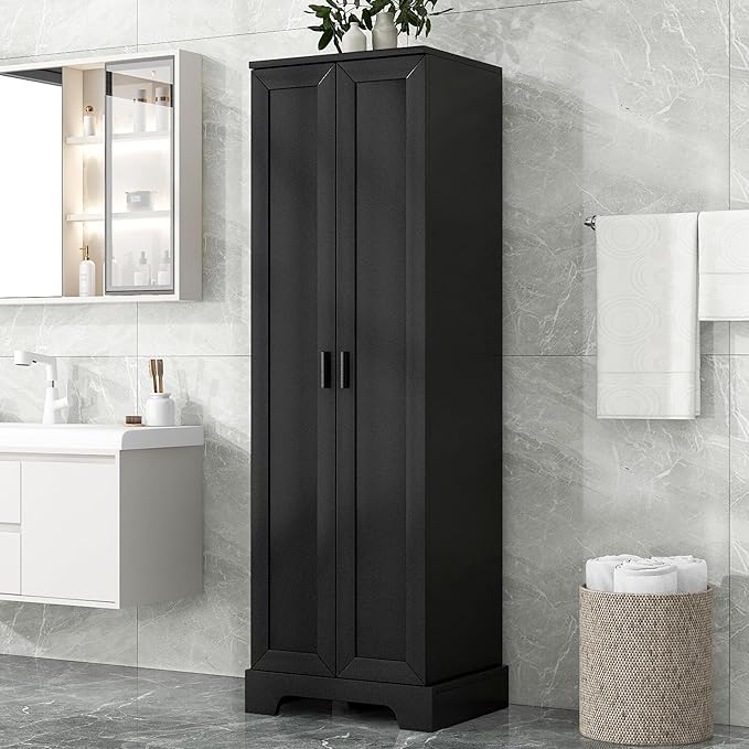 71" Tall Bathroom Storage Cabinet, Freestanding Linen Cabinet - Image 3