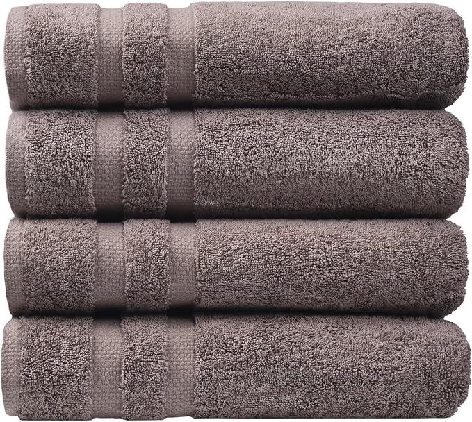 SOFE H&L | Olea Luxury Cotton Turkish Bath Towels Set of 4 Dark Gray | Premium by SOFEHomeLiving