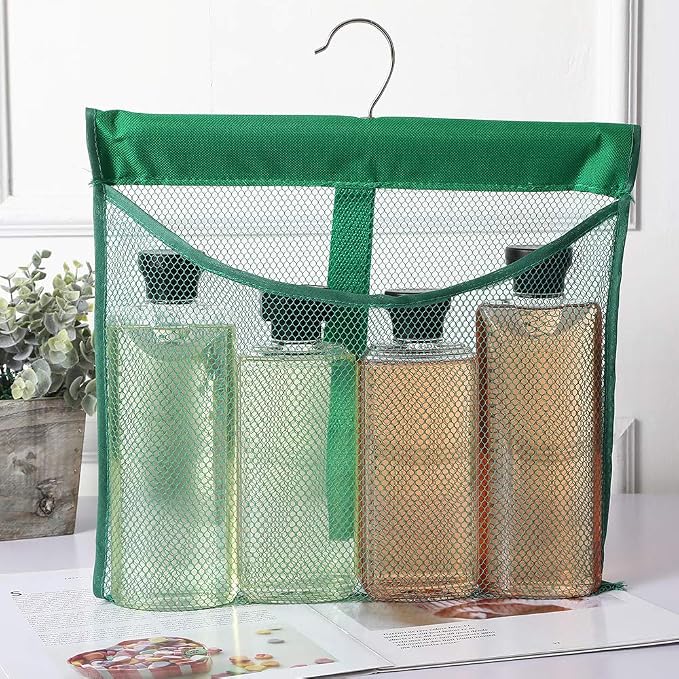 Portable Mesh Pocket with Rotatable Hanger, Quick Dry Serial Type Bath Storage - Image 4