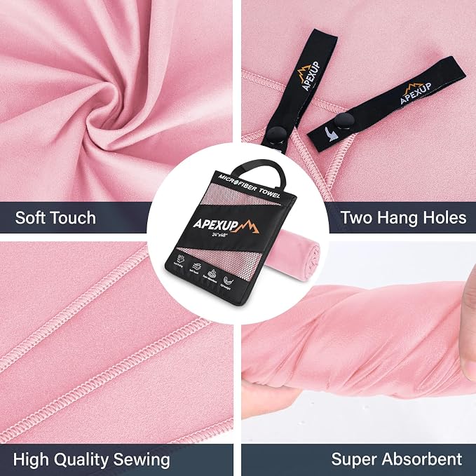 APEXUP Microfiber Travel Towel, Ultra Absorbent Quick Dry Towels, Lightweight - Image 3