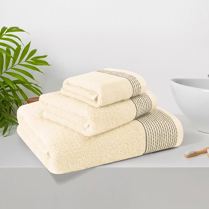 Belizzi Home Ultra Soft 3 Pack Cotton Towel Set, Contains a Bath Towel 28x55 - Image 2