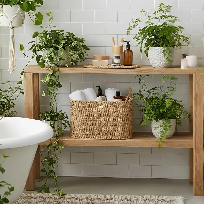 Paper Rope Basket for Toilet Paper Storage, Hand-Woven Wicker Basket for - Image 7