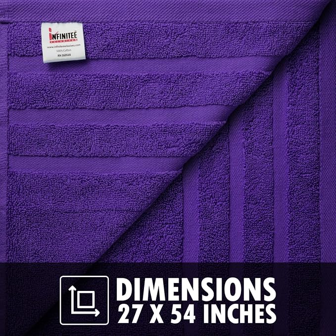 Infinitee Xclusives 100% Cotton Luxury Bath Towels Set of 2 - Image 7
