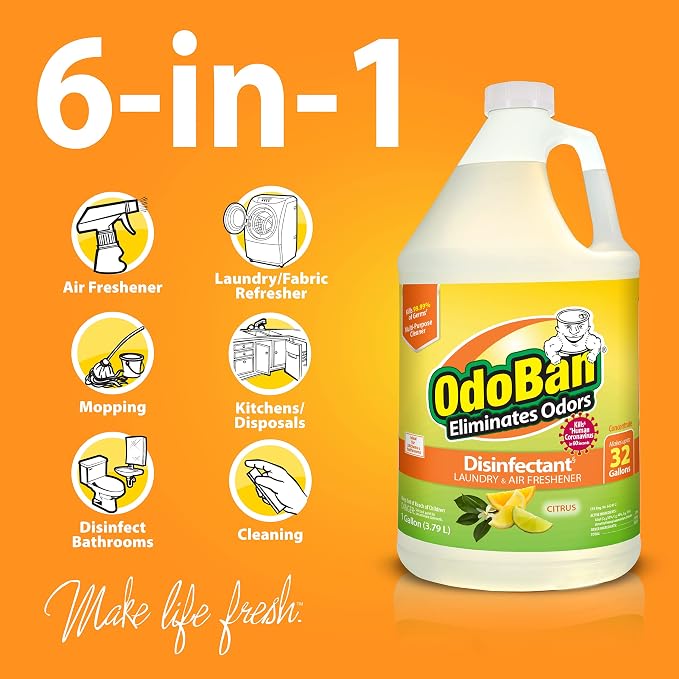 OdoBan Aroma Eliminator Set, Made in the USA, 10 Ounce Natural Oil Real Citrus - Image 2