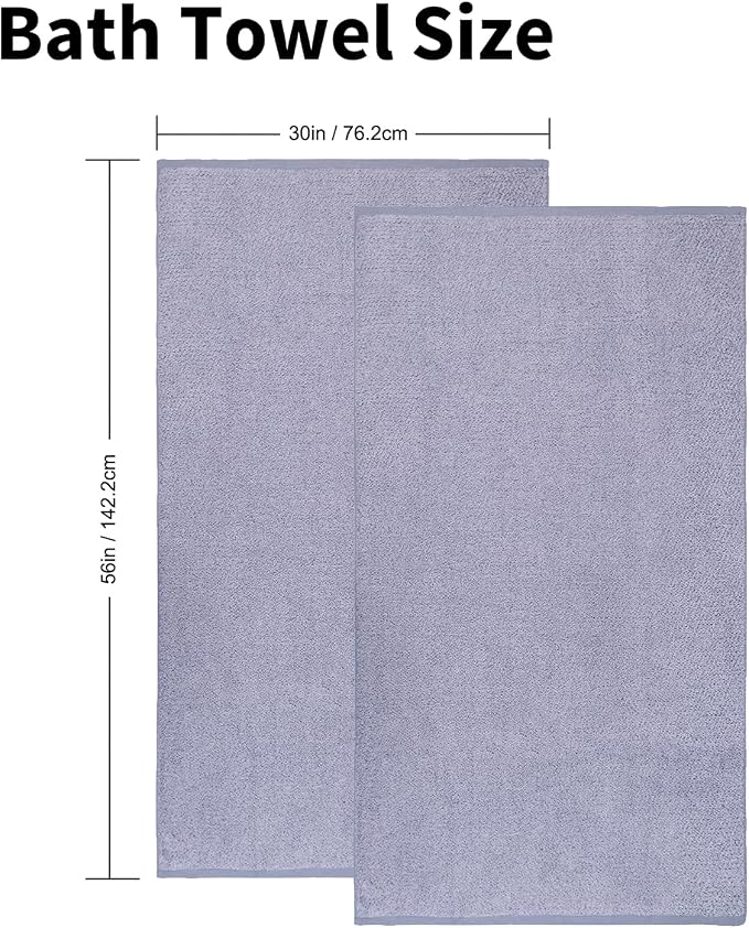 Everplush Diamond Collection Oversized Bath Towel – 2 Pieces, Super Soft & - Image 2