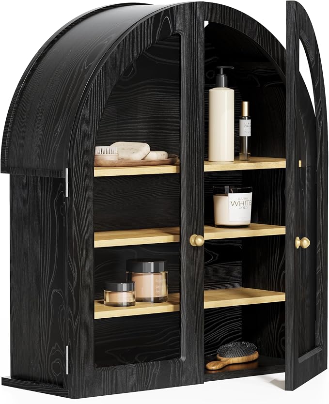 Large Arched Bathroom Wall Cabinet Modern Wooden Display Cabinet - Image 9