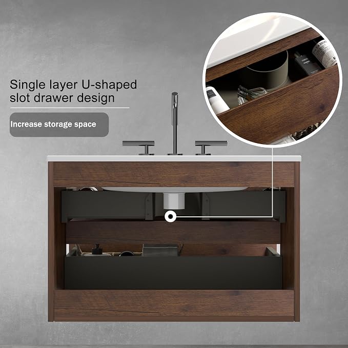 Wall Mounted Floating Bathroom Vanity - Image 5