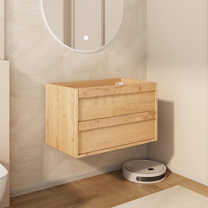 eclife 30" Floating Bathroom Vanity Sink Combo, Wall Mounted Modern Minimalist - Image 2