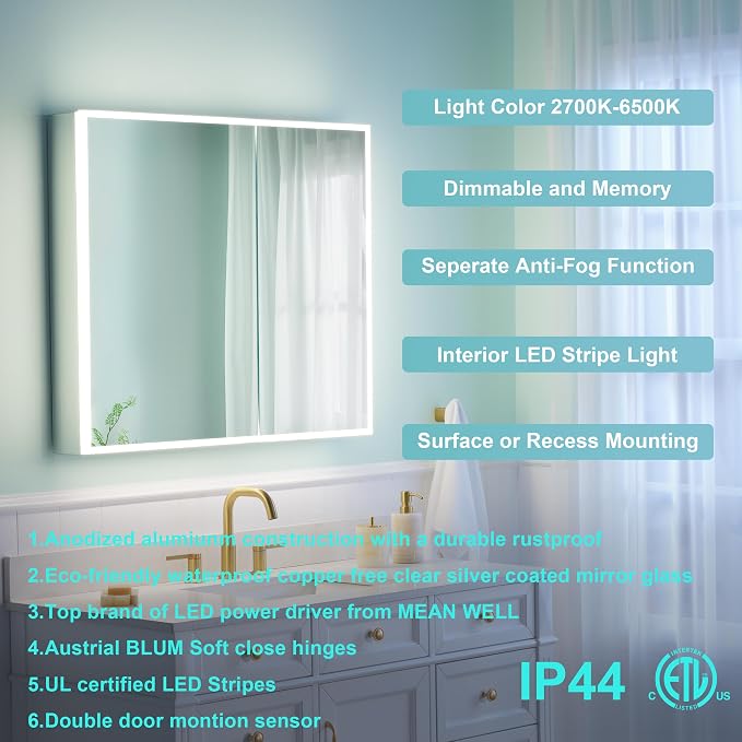 WELLFOR 36" X 30" Medicine Cabinet - Image 6