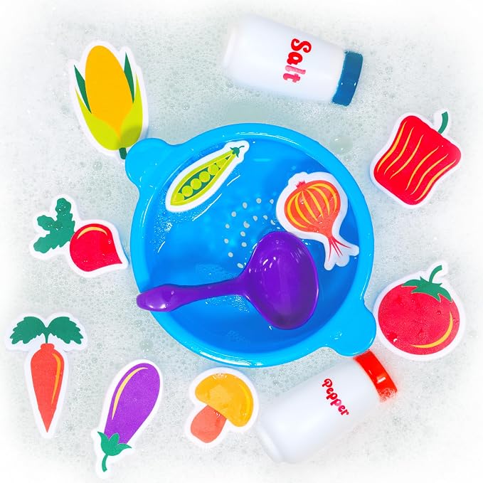 Tub Works® Tub Soup™ Scoop, Strain & Play Toddler Bath Toy | Floating Foam - Image 7