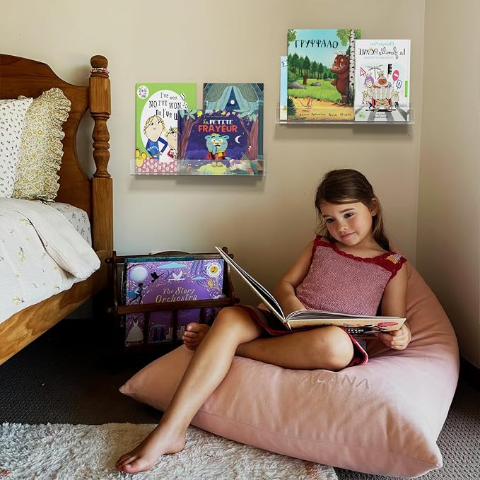 NIUBEE 16.5-Inch Acrylic Floating Bookshelves - Image 8