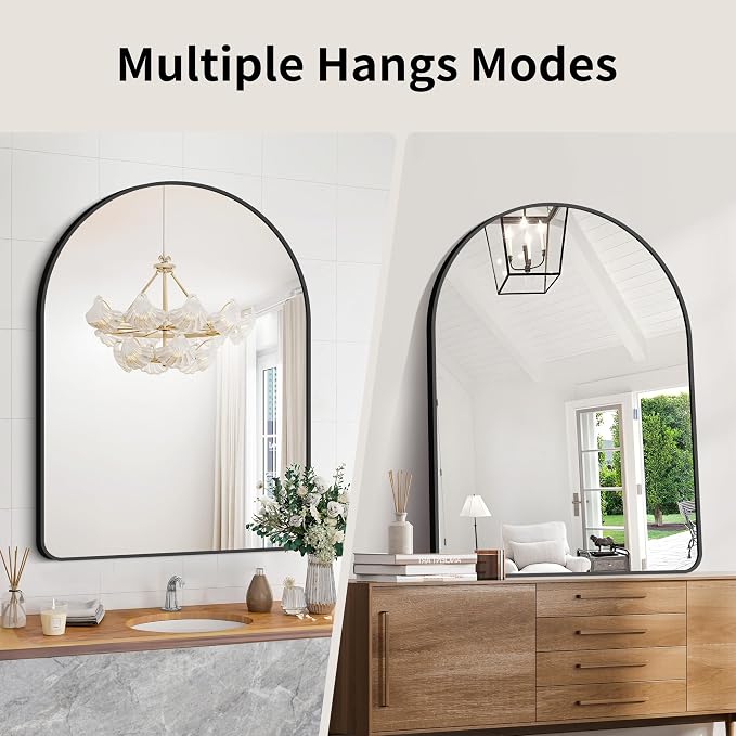 GLASHOM 30"x40" Black Arched Mirrors - Image 6