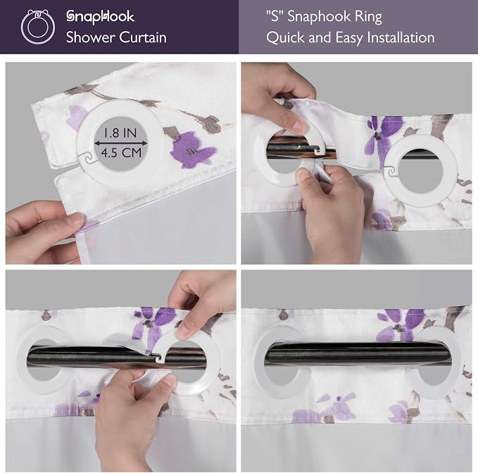Lagute SnapHook Hook Free Shower Curtain - Image 2