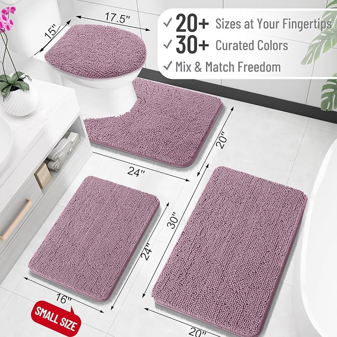 OLANLY Bathroom Rugs 36x24, Extra Soft Absorbent Chenille Bath Rugs, Rubber - Image 2