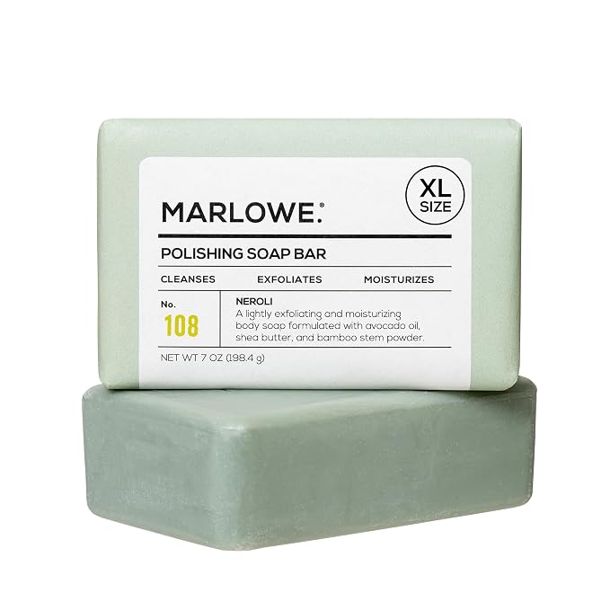MARLOWE. No. 108 Lightly Exfoliating Soap Bar, Moisturizing & Cleansing Bar Soap by MARLOWE