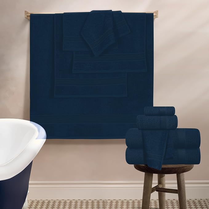 Belizzi Home 100% Cotton Towel Set, Contains 6 Soft Bath Towel, 6 Hand Towel - Image 4
