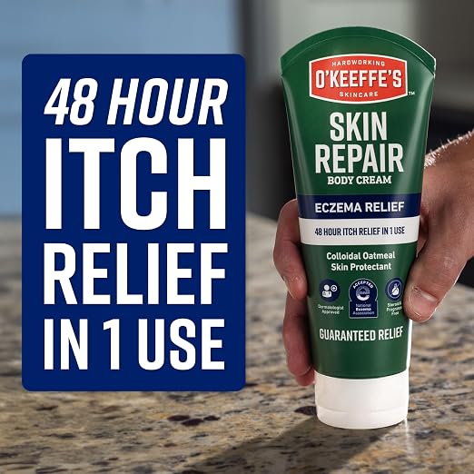 O’Keeffe’s Skin Repair Eczema Relief Body Cream, 7oz Tube – 48 Hour Itch Relief - Image 2