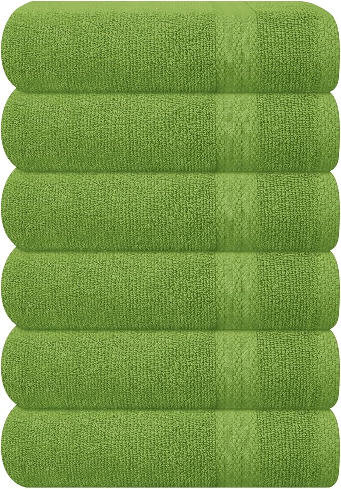 GLAMBURG Ultra Soft 6-Piece Hand Towel Set 16x28-100% Ringspun Cotton by GLAMBURG