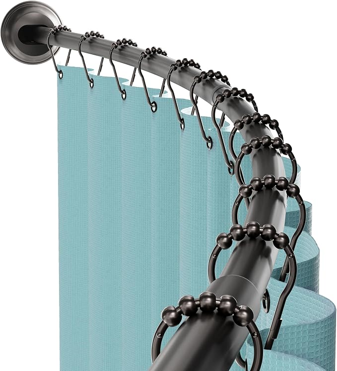Zenna Home Curved Shower Curtain Rod, No Drill, 50-72 Inch Adjustable Tension by ZennaHome